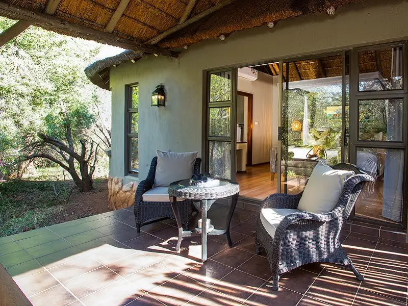 Private deck at a room at Ivory Tree Game Lodge