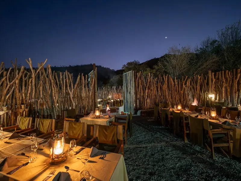 Bush dinner Ivory Tree Game Lodge