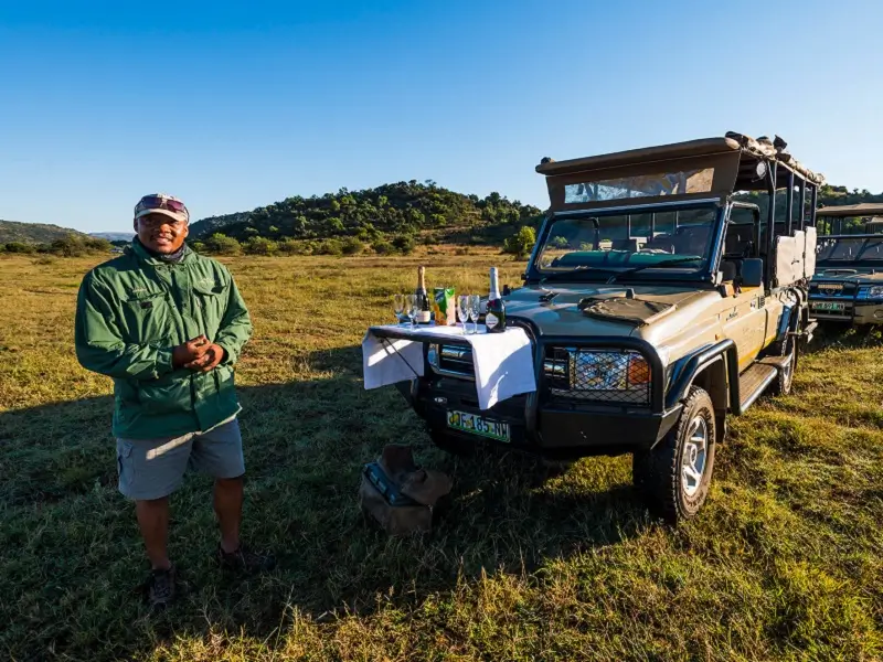 A drinks stop in the bush at Ivory Tree