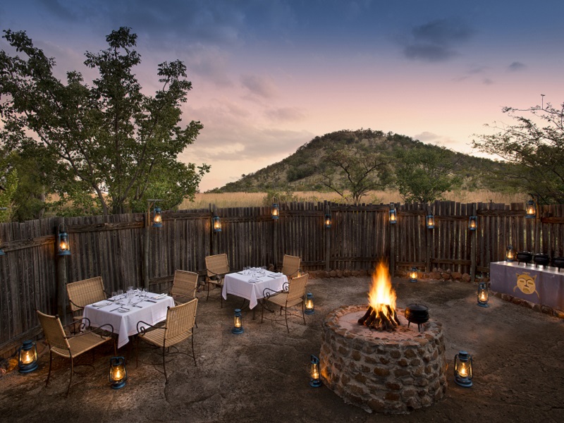 A boma dinner at Kwa Maritane 